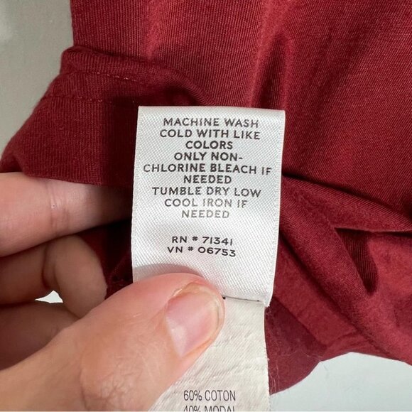 LL Bean Signature Womens Size XXS Burgundy Crewneck Short Sleeve Tee Shirt - Picture 6 of 9